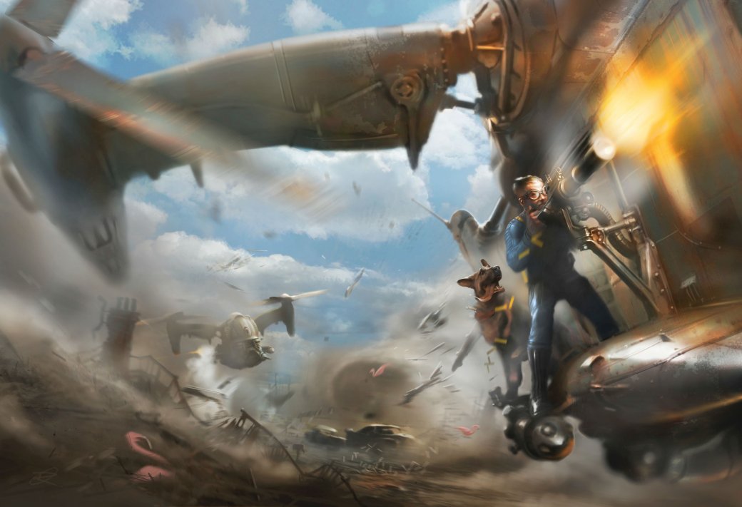 Женщина, собака и пулемет на борту в новом арте и скринах Fallout 4 - Изображение 3 Женщина, собака и пулемет на борту в новом арте и скринах Fallout 4 - Изображение 3