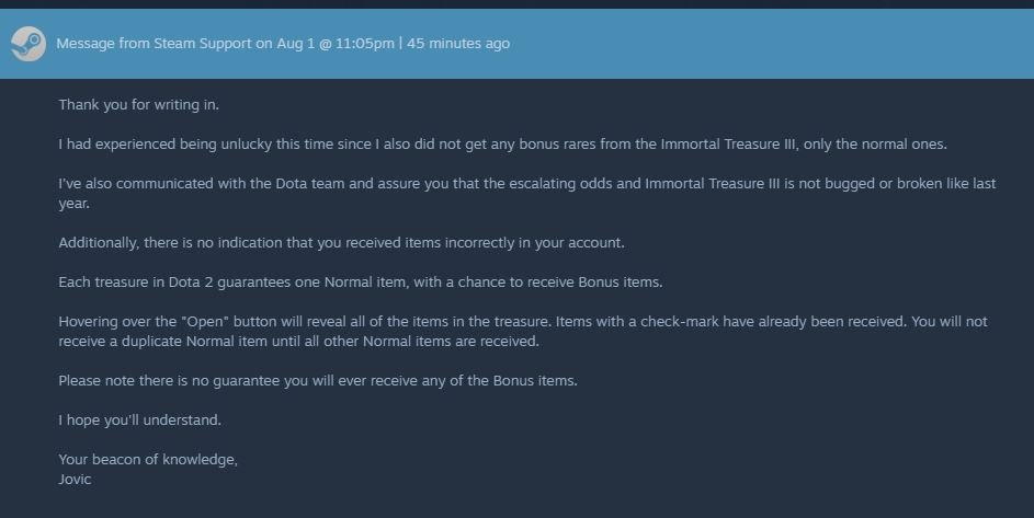 «Мы не даем никаких гарантий»: Valve отреагировала на претензии игроков к новому сундуку в Dota 2. - Изображение 2